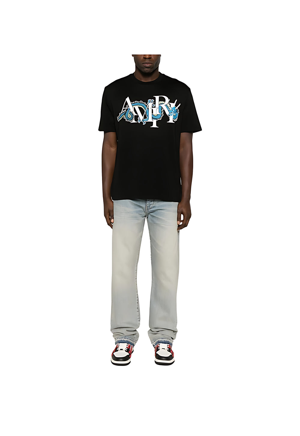 Amiri T-Shirt mit Drachen Print Schwarz Herren
