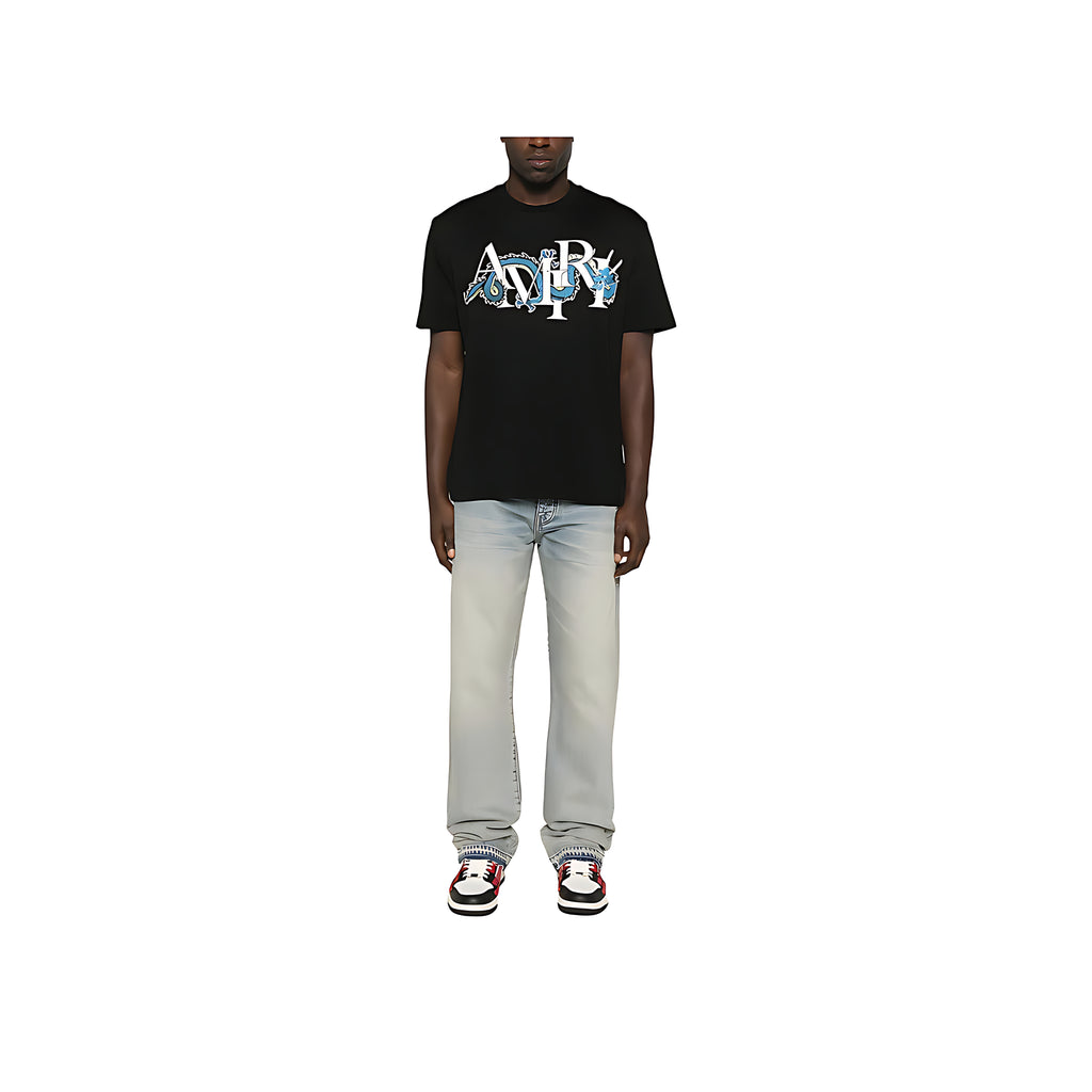 Amiri T-Shirt mit Drachen Print Schwarz Herren