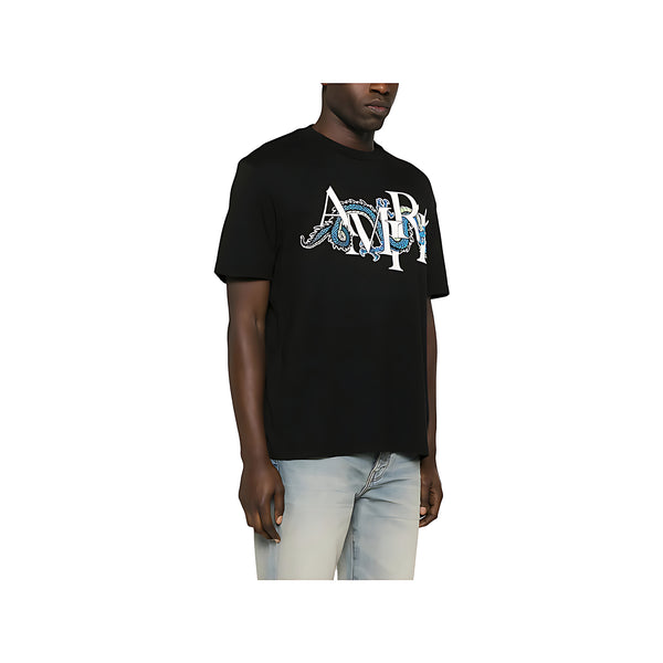 Amiri T-Shirt mit Drachen Print Schwarz Herren