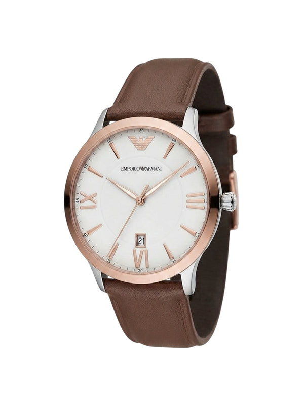 AR11211 Emporio Armani Giovanni Herrenuhr Quarz Edelstahl Lederarmand