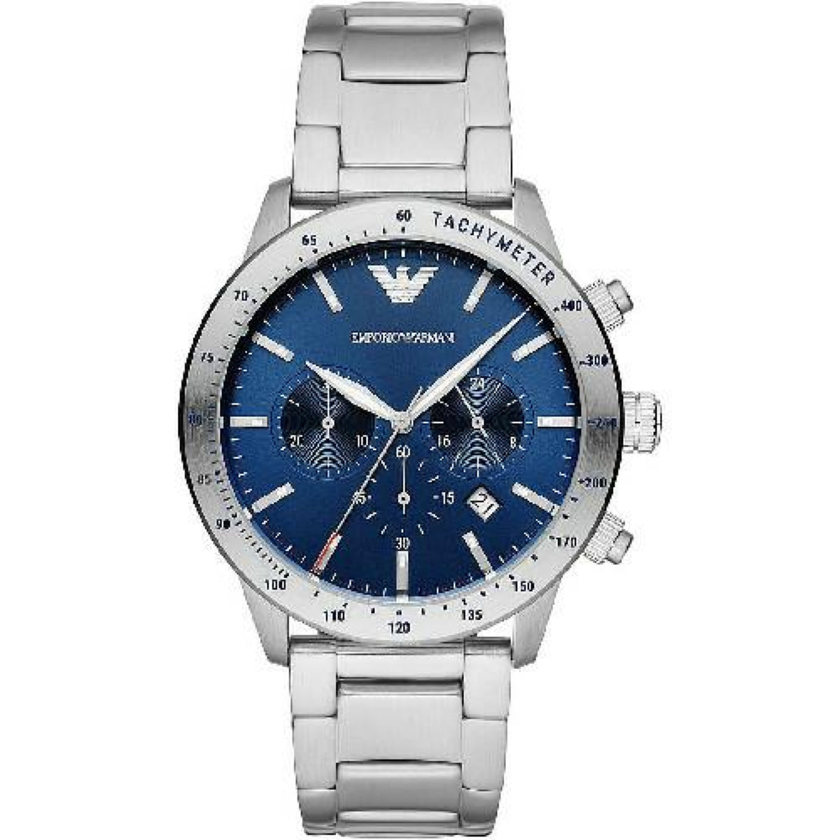 Emporio Armani Chronograph Herren silber blau
