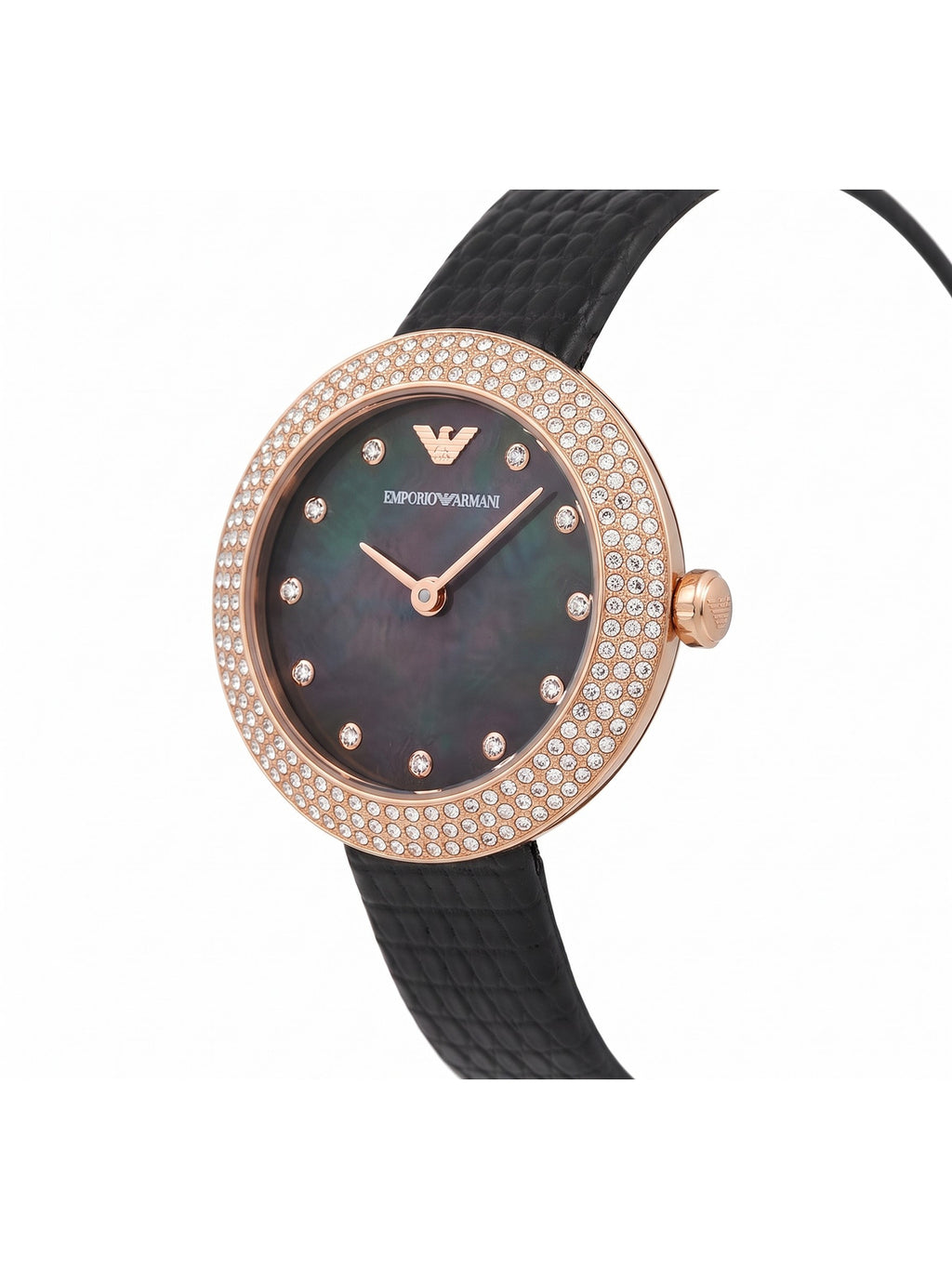 AR11373 Emporio Armani Damenuhr Quarz Perlmutt Schwarz