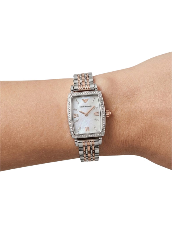 Emporio Armani Gianni T Bar Damenuhr Bicolor AR11519