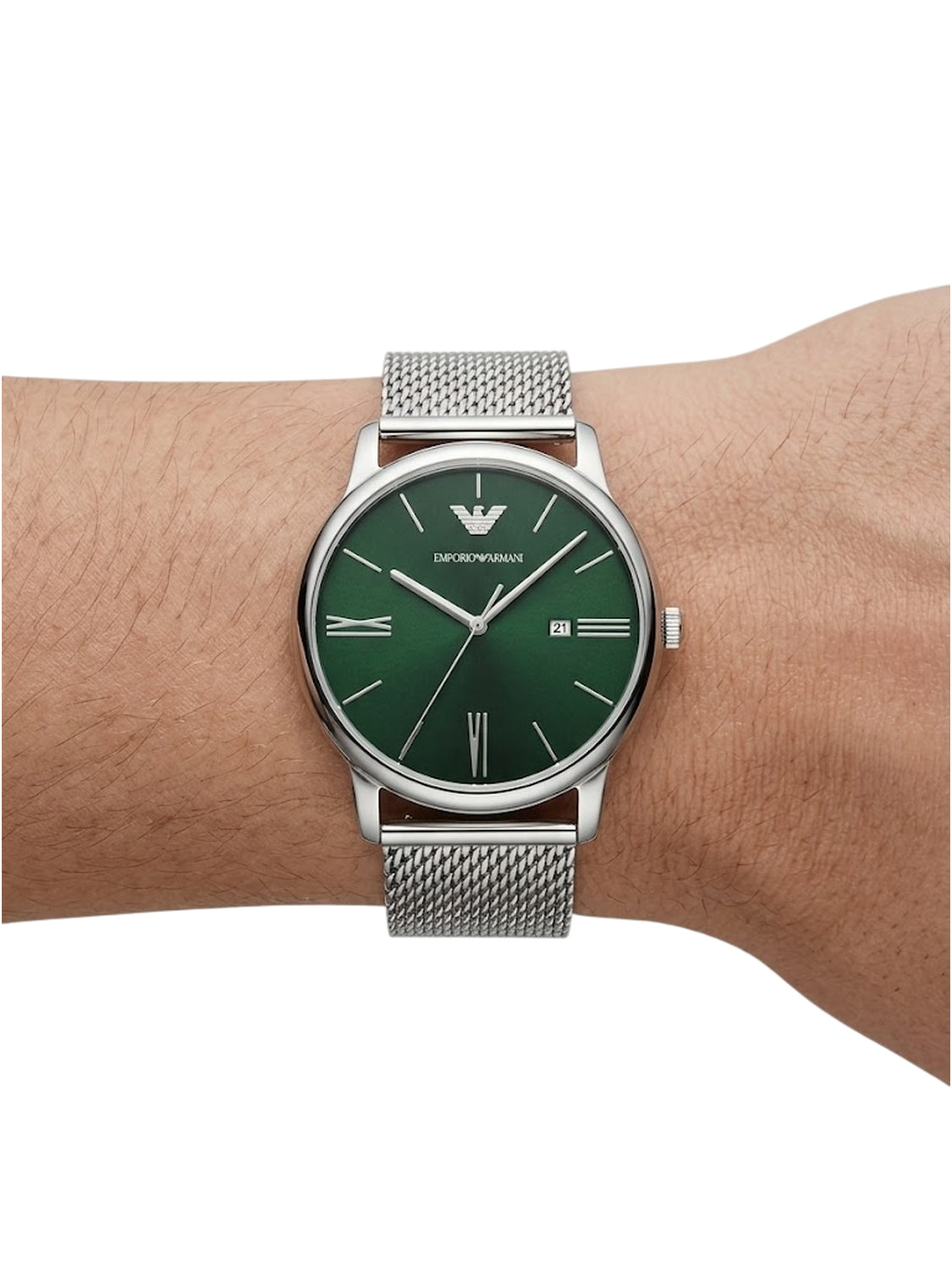 AR11578 Emporio Armani Herrenuhr Quarz Mesh Grün Edelstahl Zweitbild