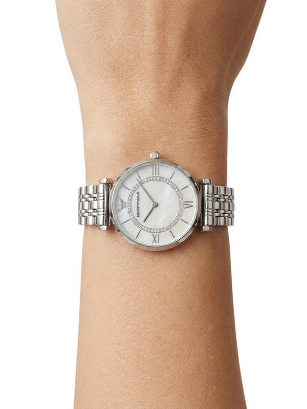 Emporio Armani Gianni T Bar Damenuhr Silberfarben AR1908