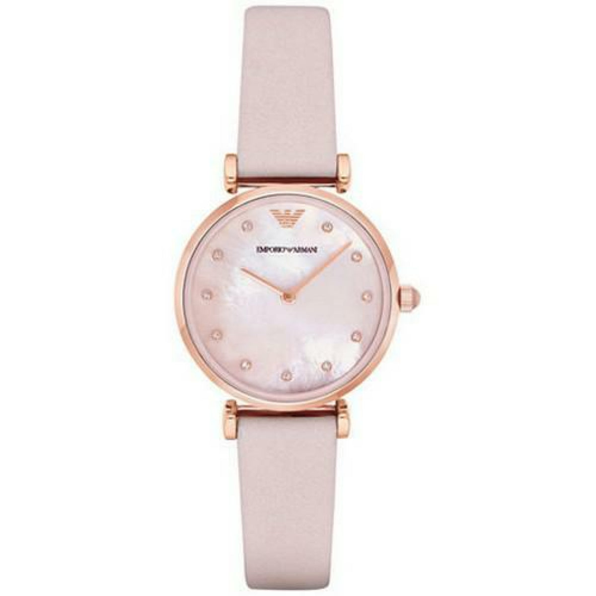 Emporio Armani Gianni T Bar Damenuhr rosé Leder