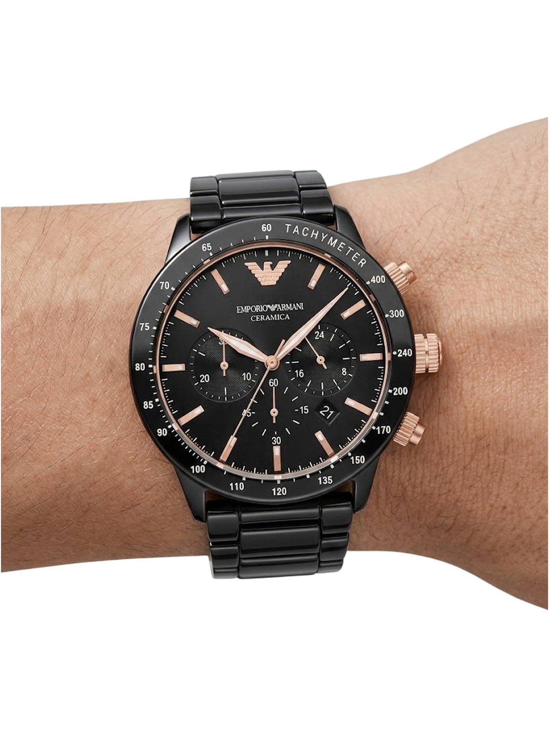 Emporio Armani Mario Chronograph Herrenuhr Schwarz AR70002 Zweitbild