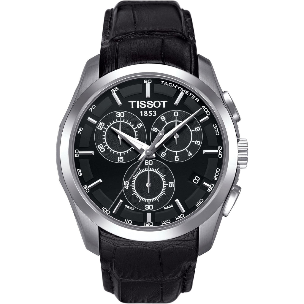 Tissot Couturier Herrenuhr Chronograph silber schwarz