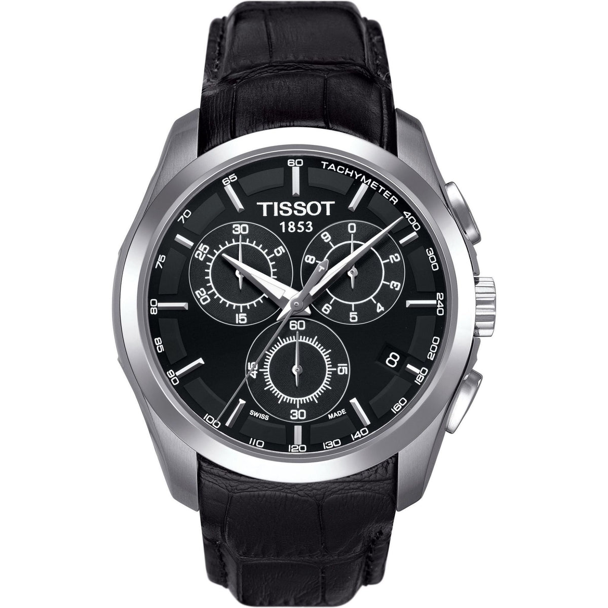 Tissot Couturier Herrenuhr Chronograph silber schwarz