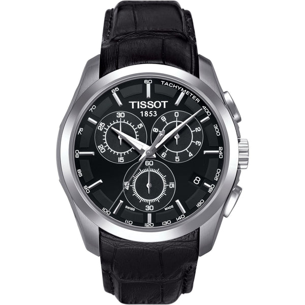 Tissot Couturier Herrenuhr Chronograph silber schwarz