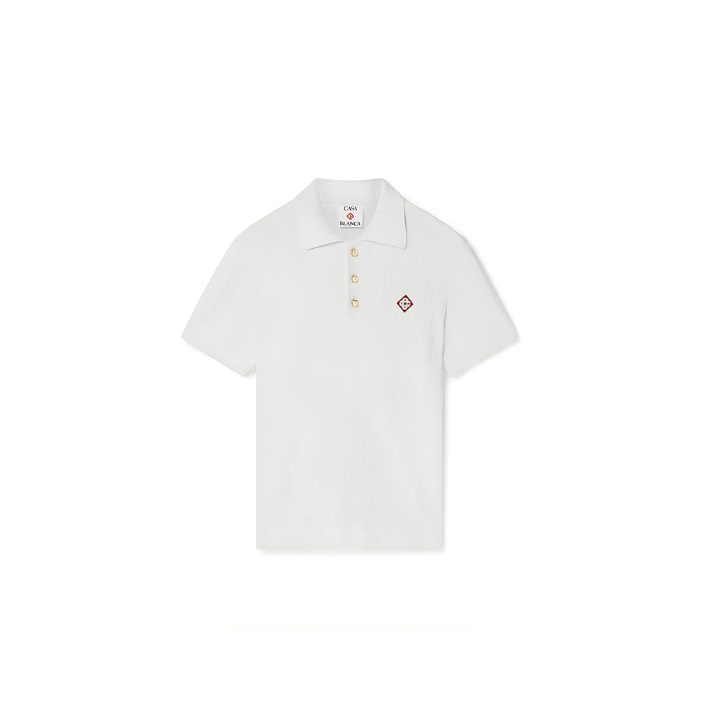 Casa Blanca Boucle Polo Shirt Herren weiß
