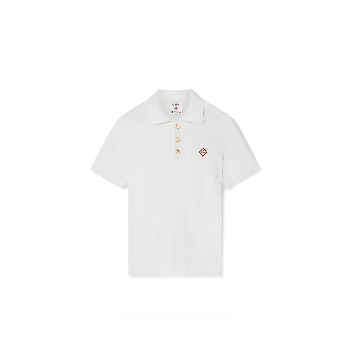 Casa Blanca Boucle Polo Shirt Herren weiß