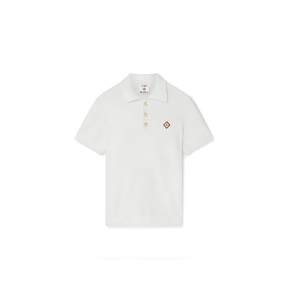 Casa Blanca Boucle Polo Shirt Herren weiß