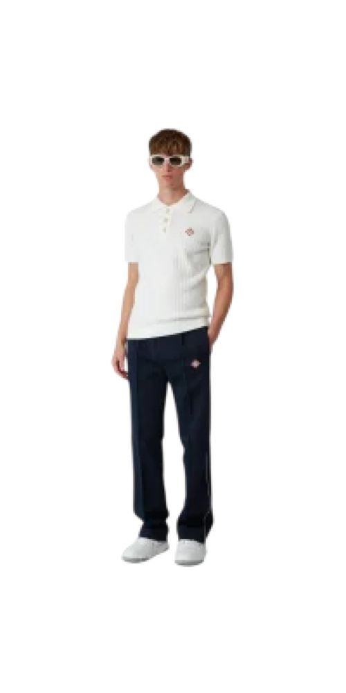 Casa Blanca Boucle Polo Shirt Herren weiß