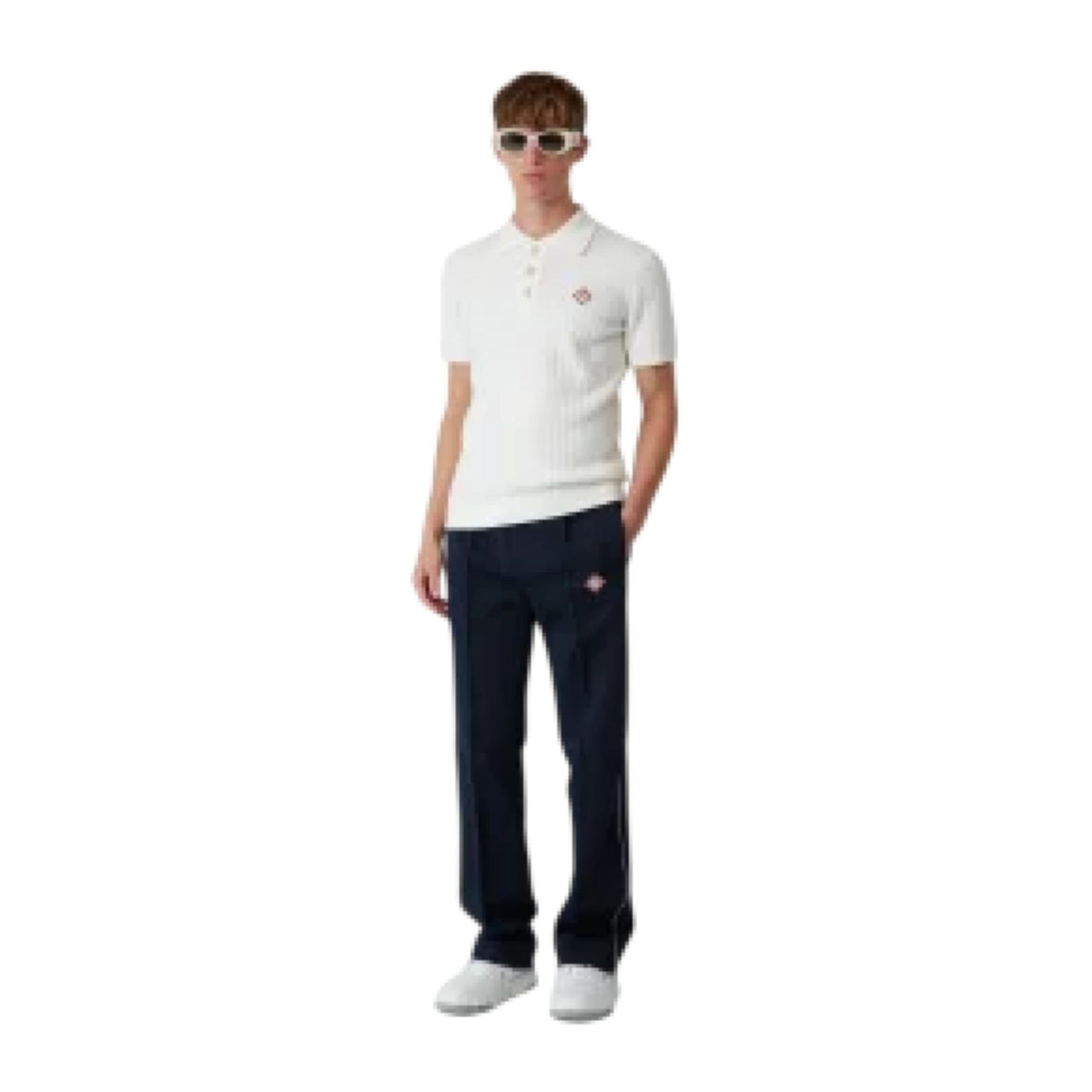 Casa Blanca Boucle Polo Shirt Herren weiß