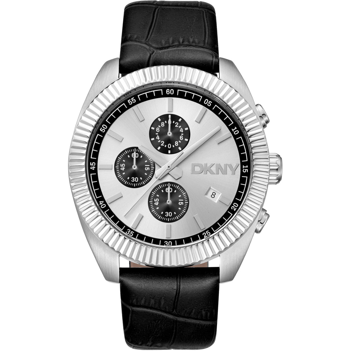 Donna Karan New York Herrenuhr Chronograph silber schwarz