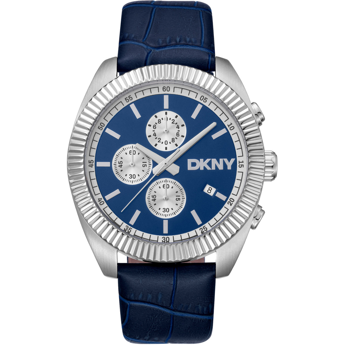 Donna Karan New York Everyday Herrenuhr Chronograph silber blau