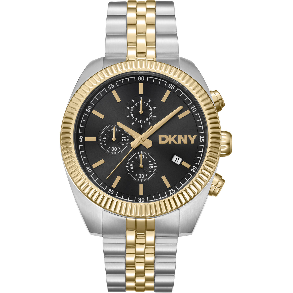 Donna Karan New York Everyday Chronograph Herrenuhr silber gold