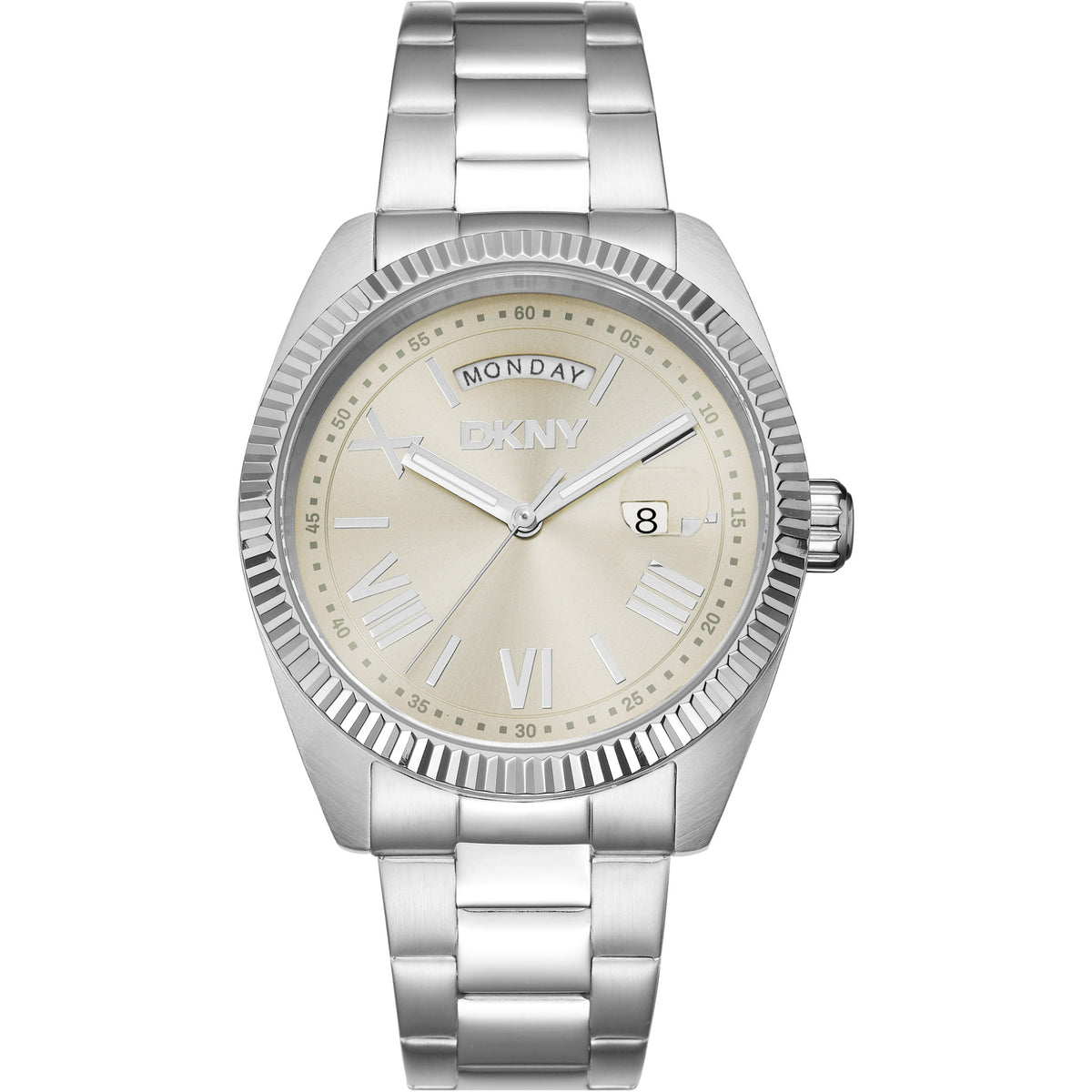 Donna Karan New York Everyday Date Herrenuhr silber gold Hauptbild