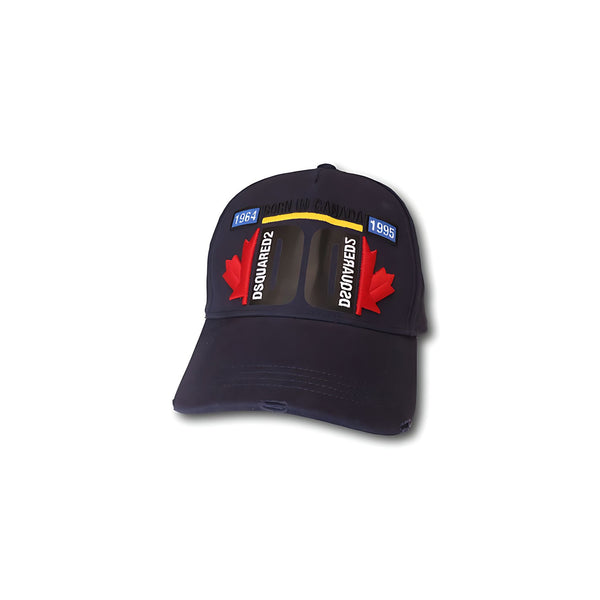Dsquared2 Baseball Cap Born In Canada Stickerei Blau Unisex