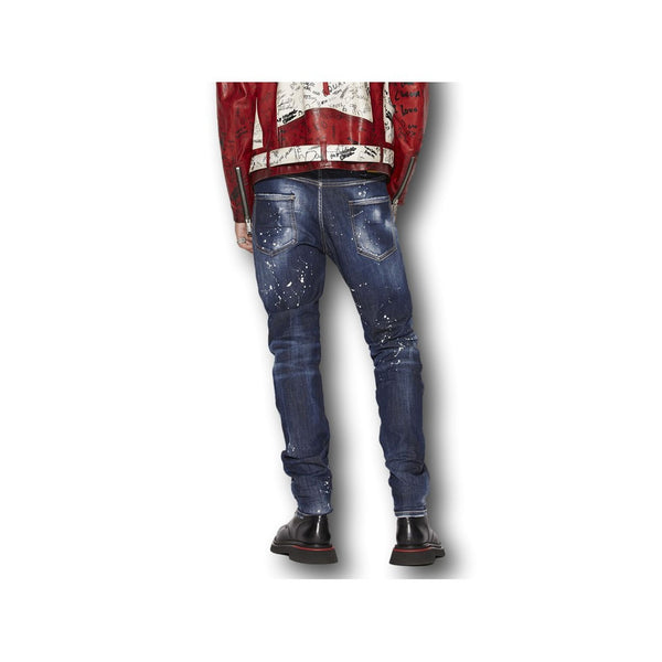 Dsquared2 Dark Ripped Bleach Jeans Herren