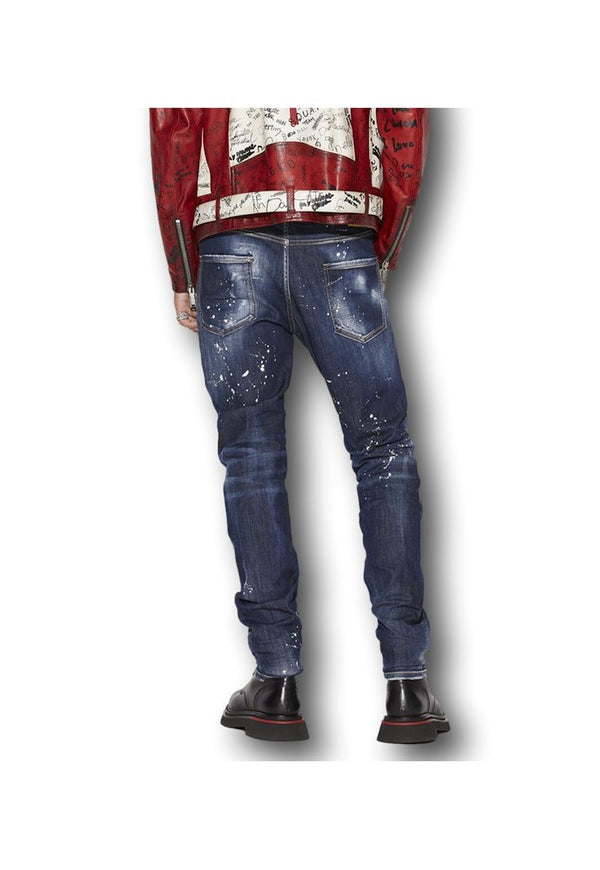 Dsquared2 Dark Ripped Bleach Jeans Herren