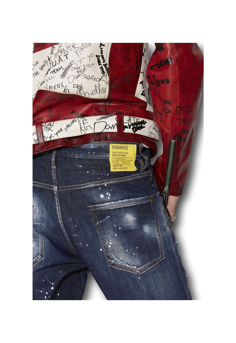 Dsquared2 Dark Ripped Bleach Jeans Herren