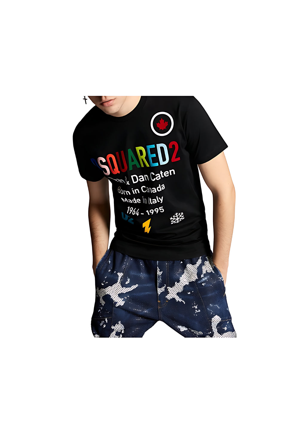 Dsquared2 Rainbow T-Shirt Herren Schwarz