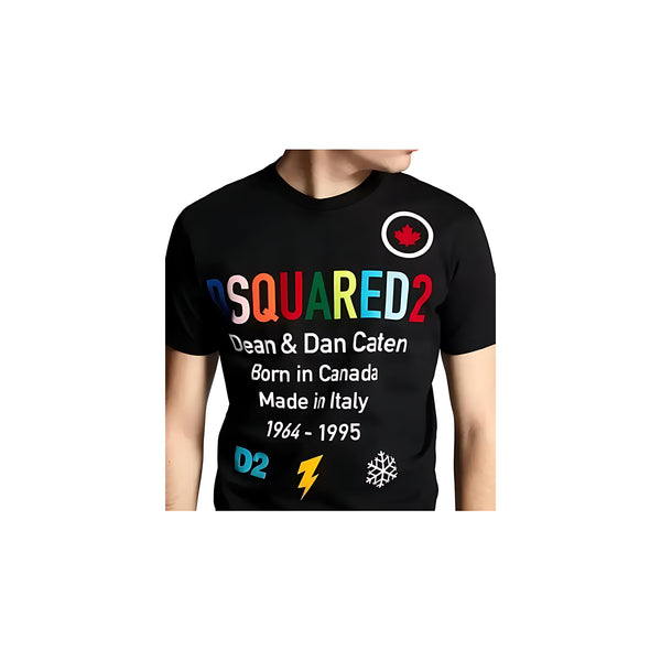 Dsquared2 Rainbow T-Shirt Herren Schwarz