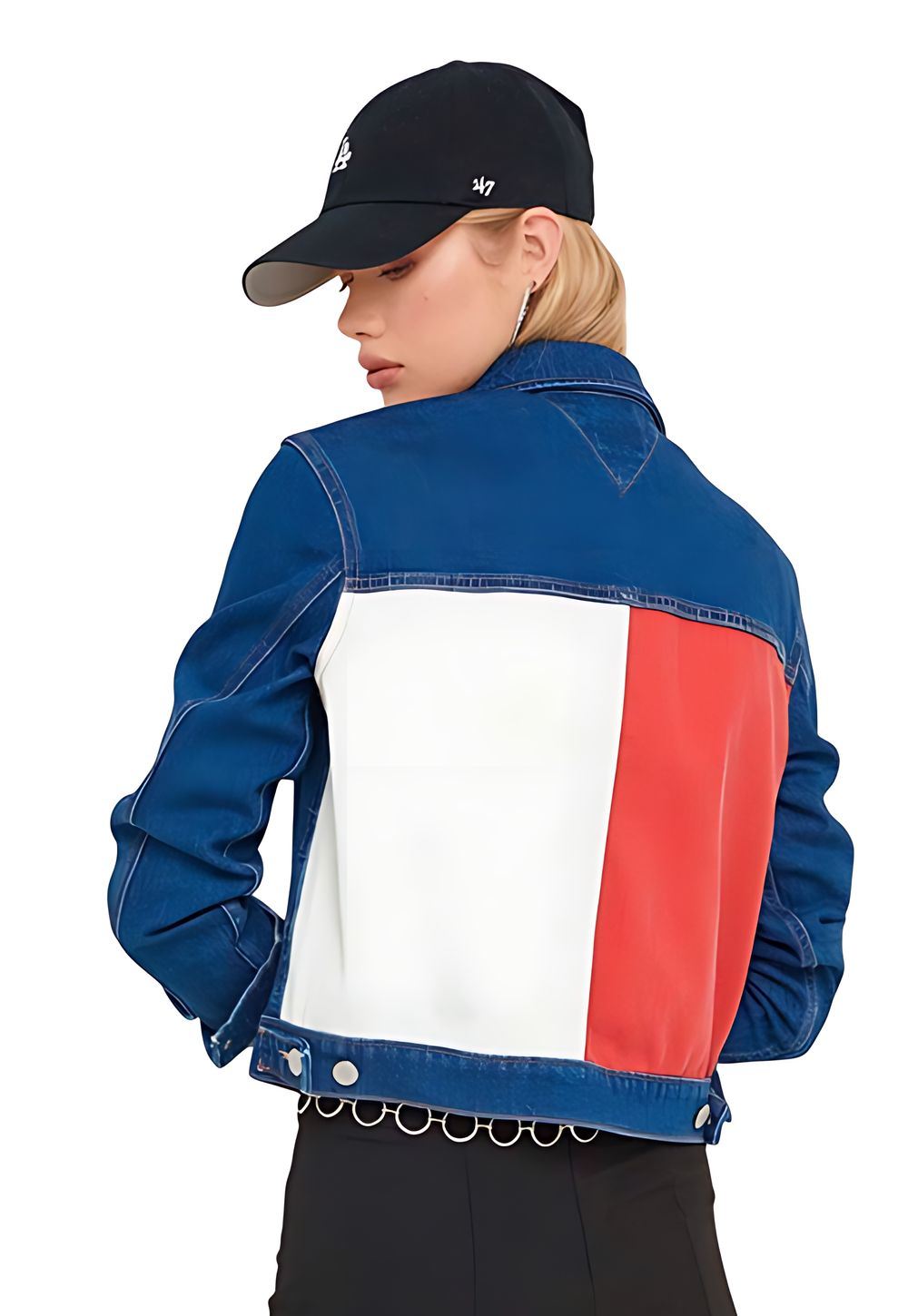 Tommy Hilfiger Damen Jeansjacke Flag-Backprint