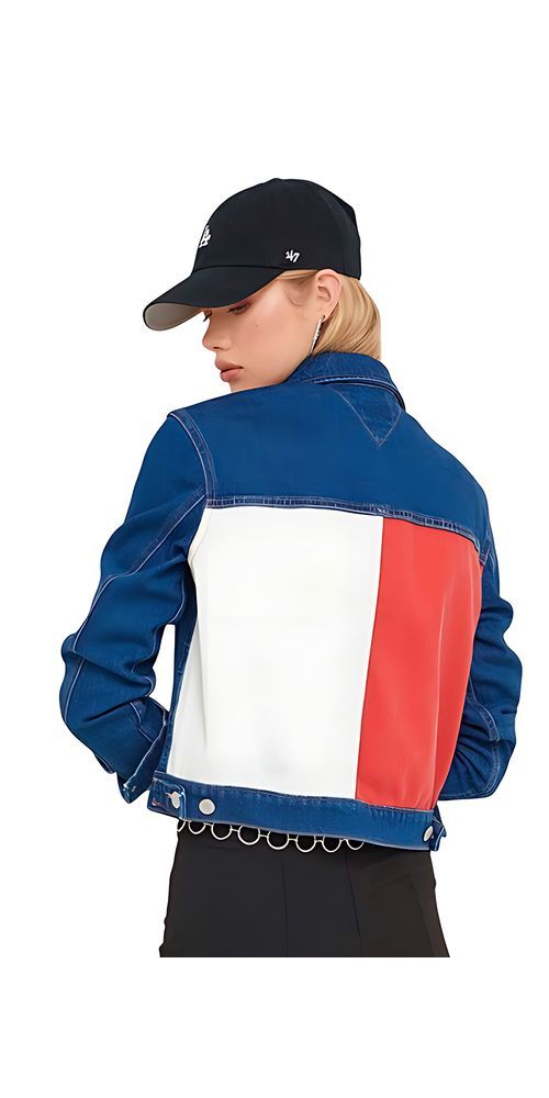 Tommy Hilfiger Damen Jeansjacke Flag-Backprint