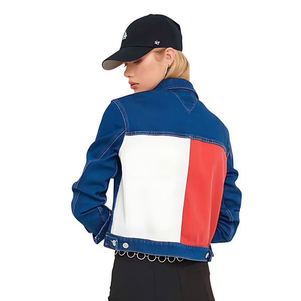 Tommy Hilfiger Damen Jeansjacke Flag-Backprint