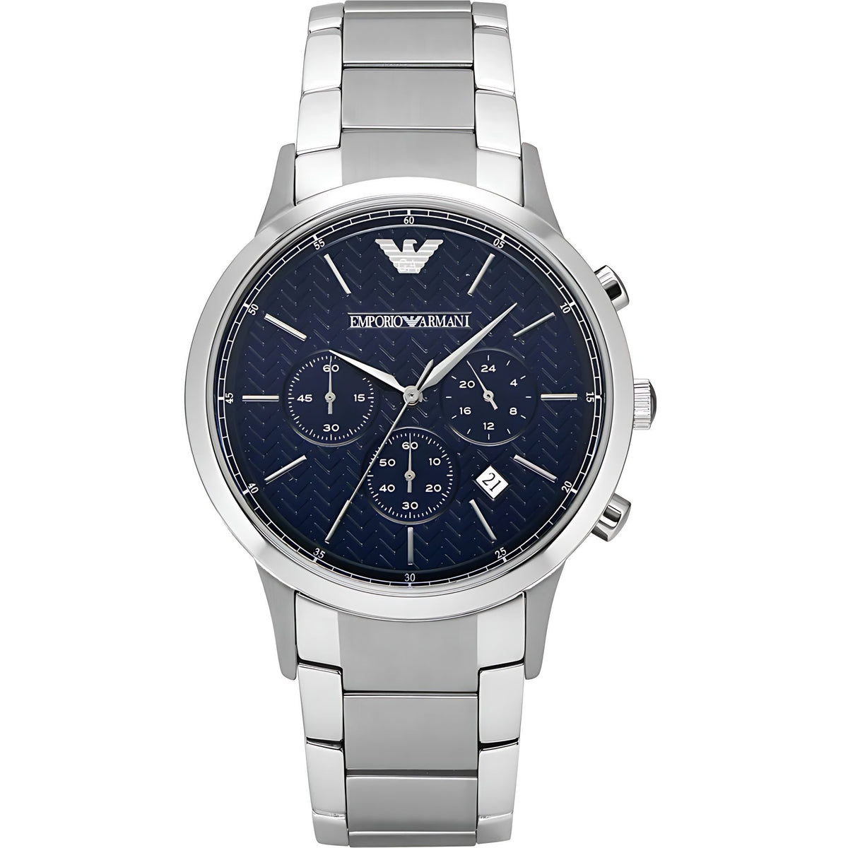 Emporio Armani Renato Herrenuhr Chronograph silber blau AR2486