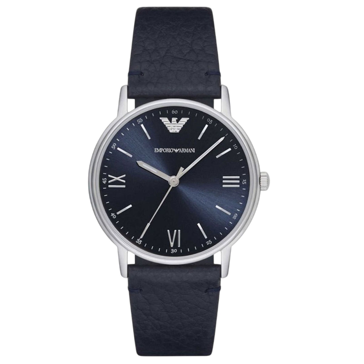 Emporio Armani Damenuhr silber dunkelblau