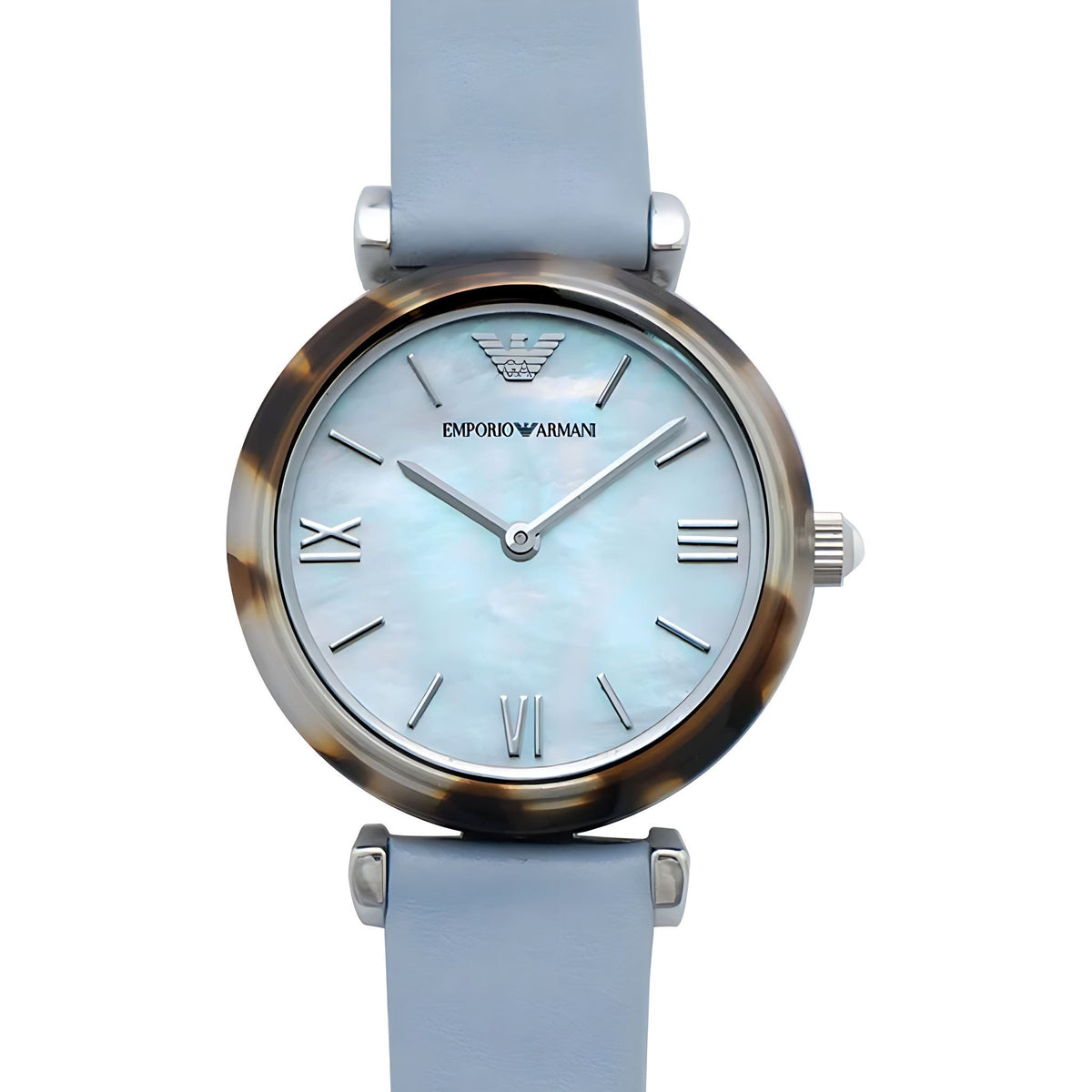 Emporio Armani Classic Damenuhr silber hellblau Hauptbild