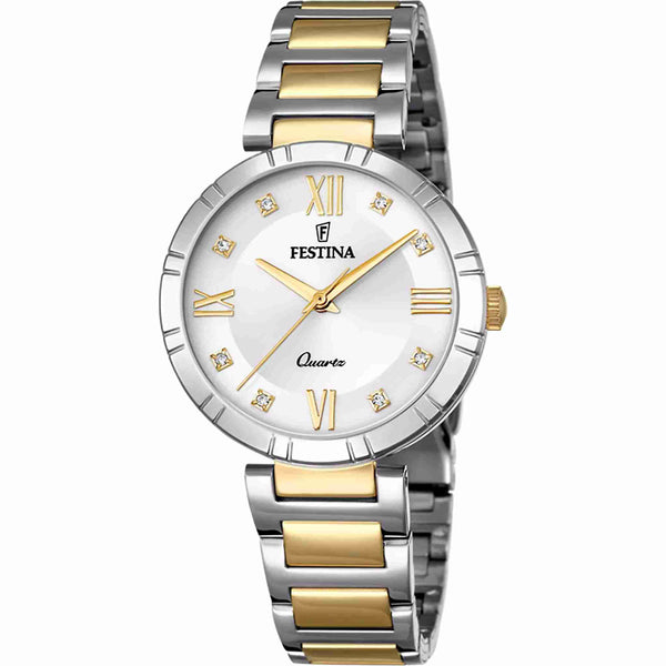 Festina Mademoiselle F16937/A Damenuhr mit Bicolor-Edelstahlband
