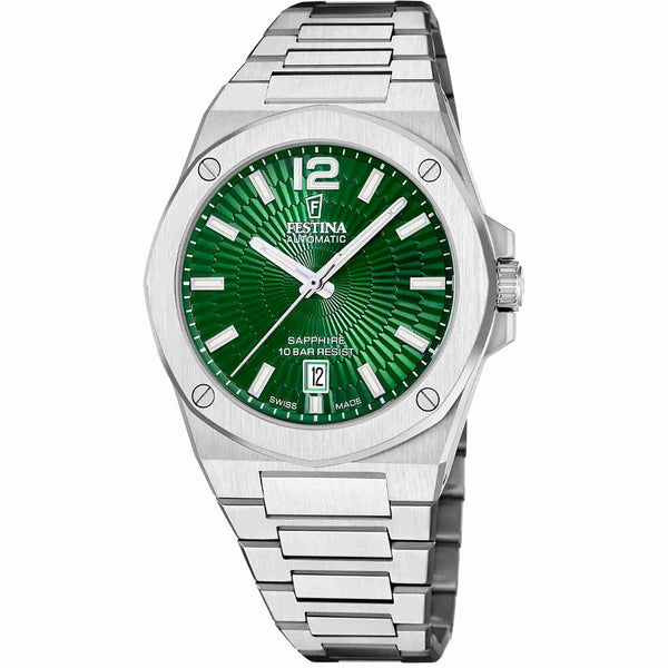 Festina Swiss Made Herrenuhr Automatik F22004 Edelstahl Armband