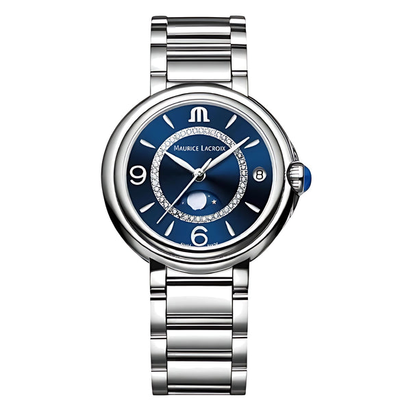 Maurice Lacroix FIABA Moonphase 32 mm Blau Diamanten FA1084-SS002-420-1