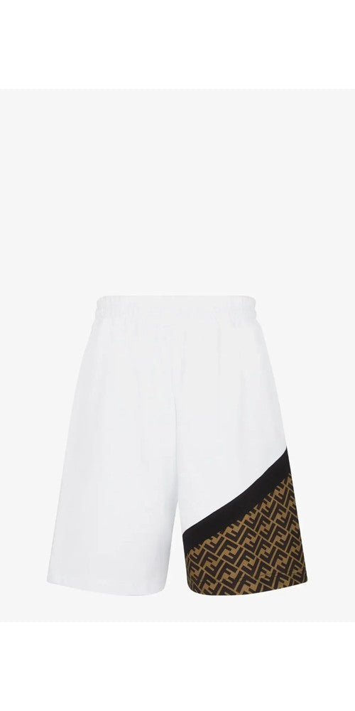 Fendi Diagonal Bermudashorts Weiß Schwarz Herren