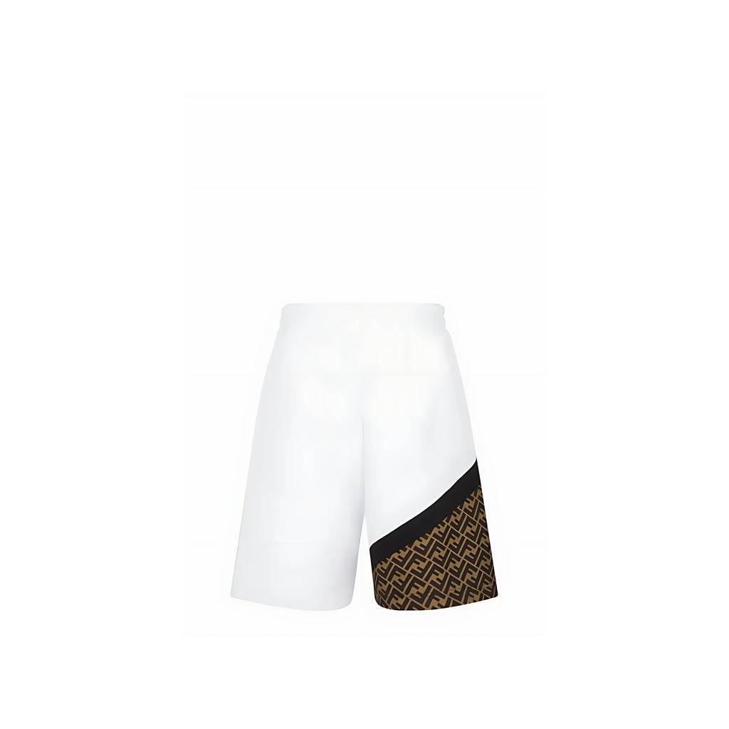 Fendi Diagonal Bermudashorts Weiß Schwarz Herren