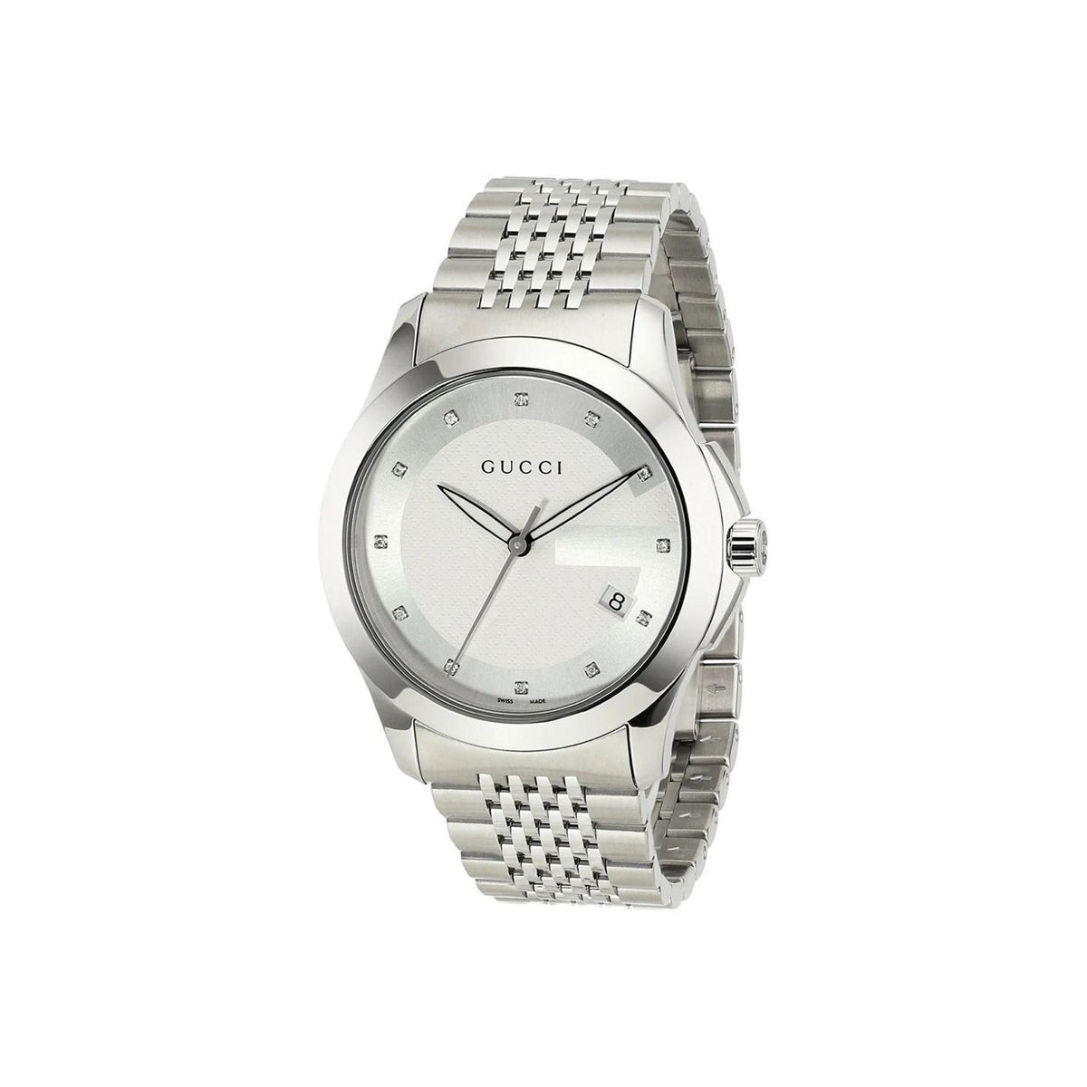 Gucci G-Timeless Herrenuhr aus Edelstahl Model YA126404
