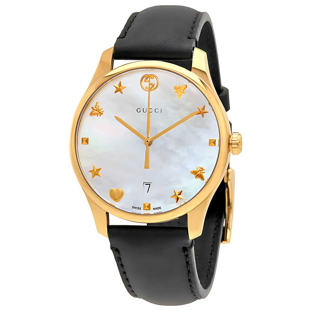 Gucci G-Timeless Damenuhr Edelstahl gold schwarz