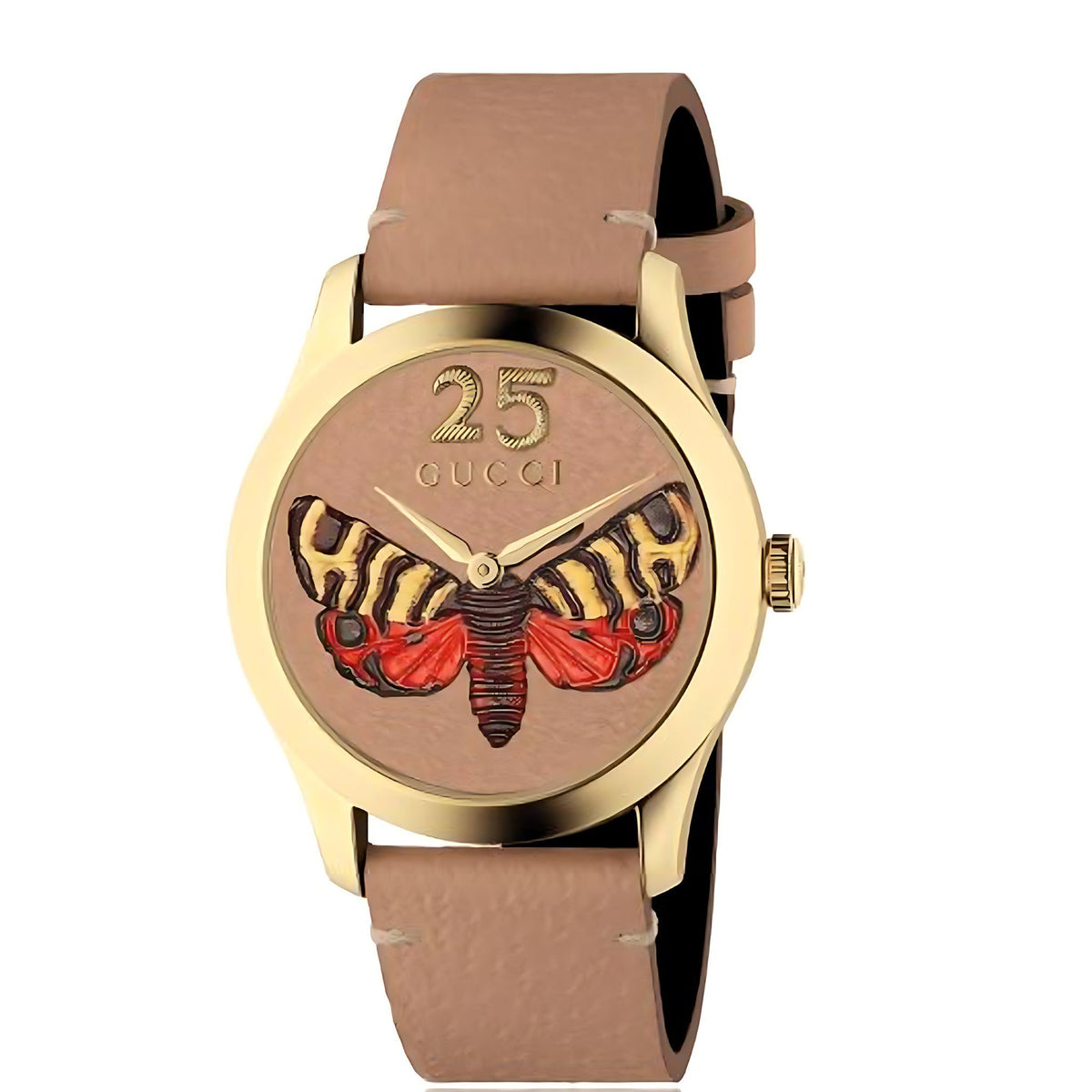 Gucci G-Timeless Damenuhr aus Edelstahl gold braun