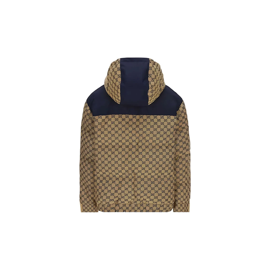 Gucci Logo Print Jacke Herren beige blau