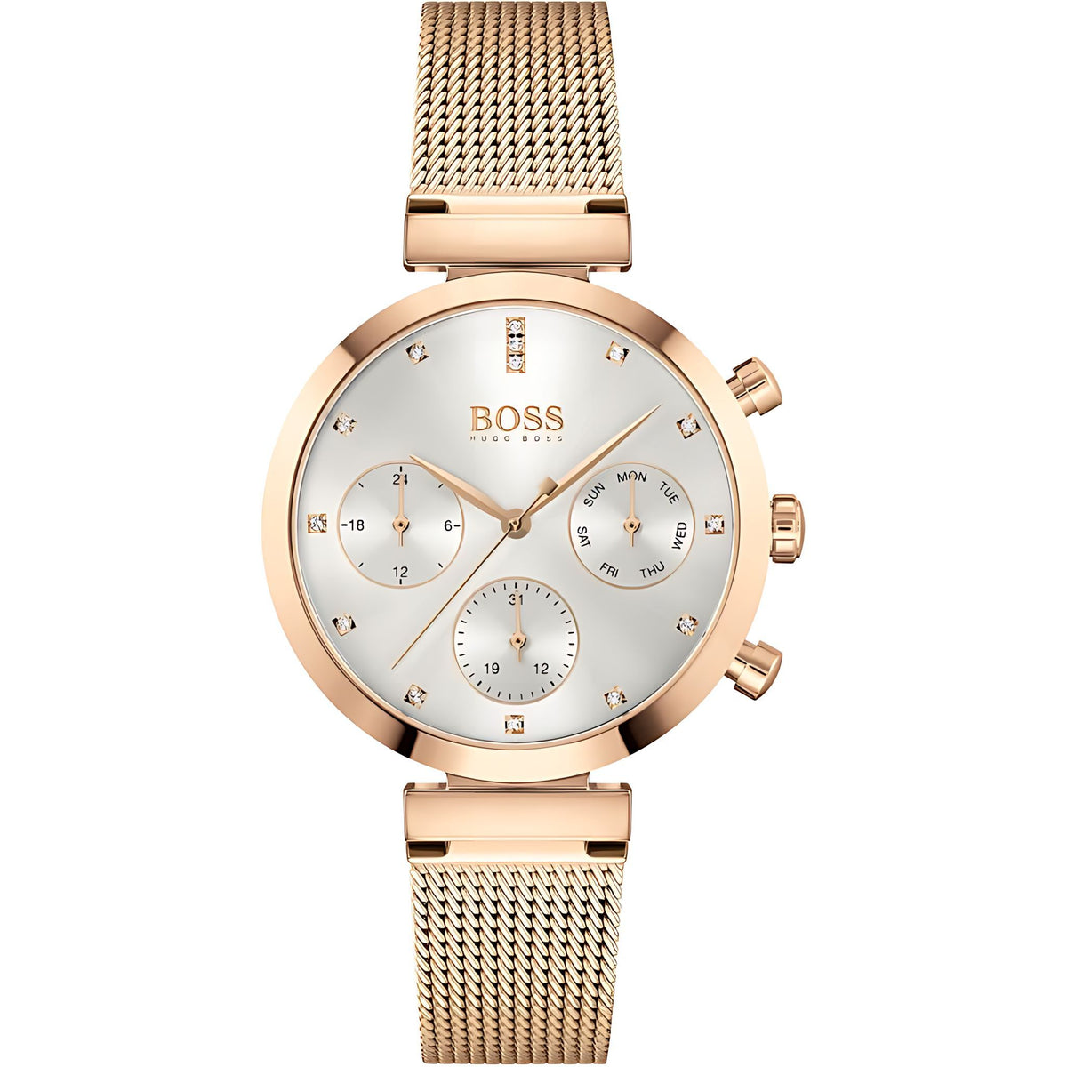 Hugo Boss Damenuhr Chronograph Edelstahl roségold