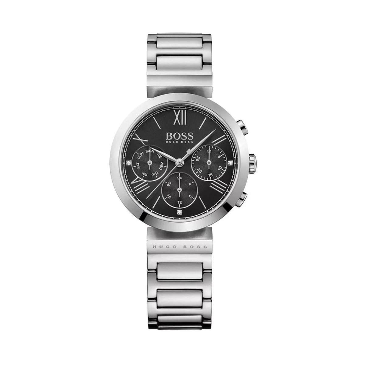 Hugo Boss Damenuhr aus Edelstahl silber schwarz Hauptbild
