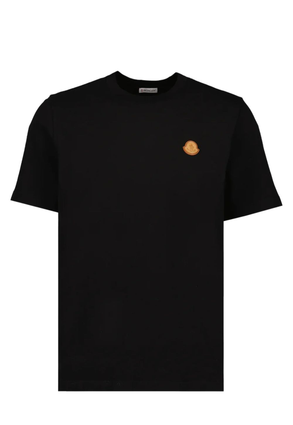 Moncler Leather Logo T-Shirt Herren schwarz