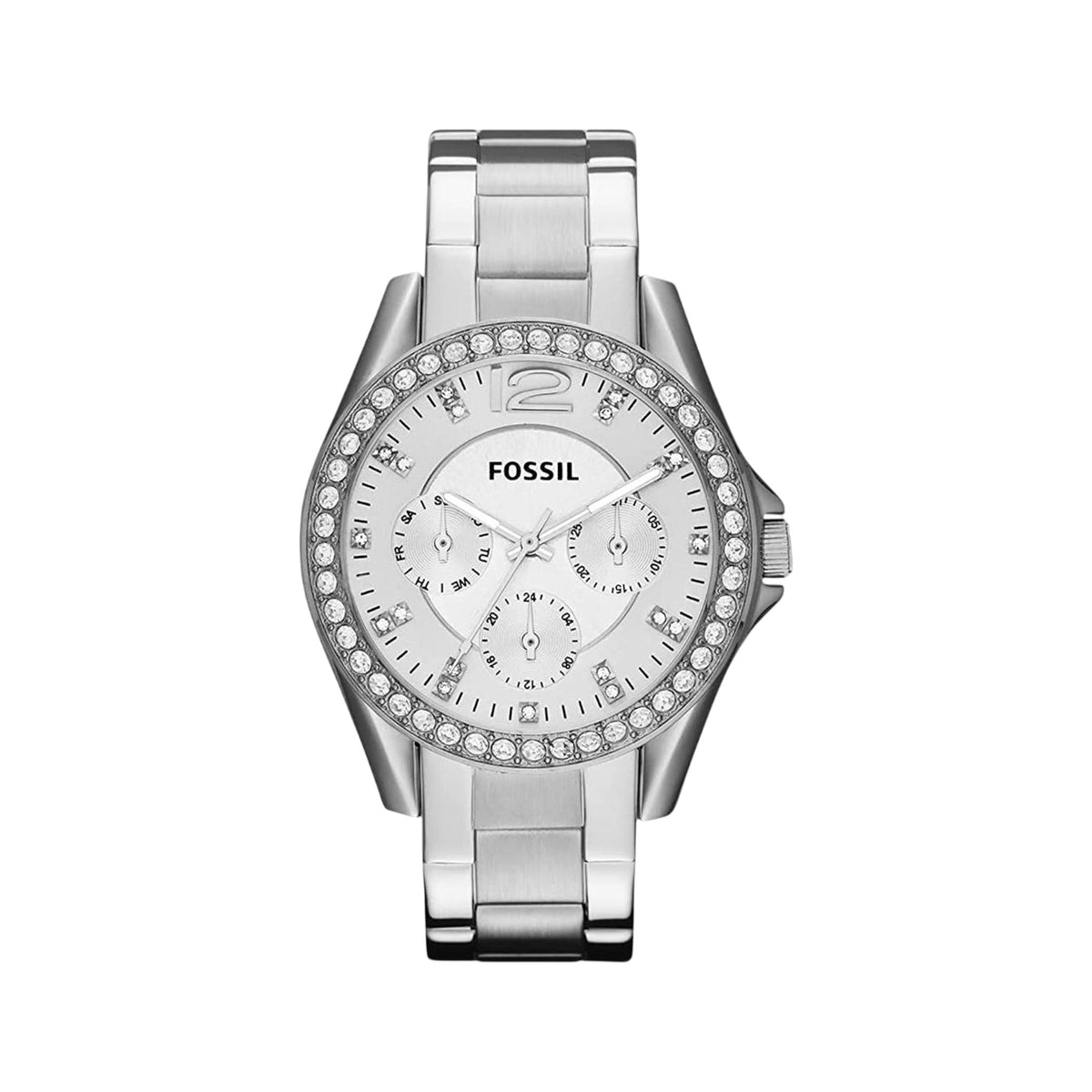 Fossil Riley Damen-Multifunktionsuhr aus silberfarbenem Edelstahl ES3202 Hauptbild