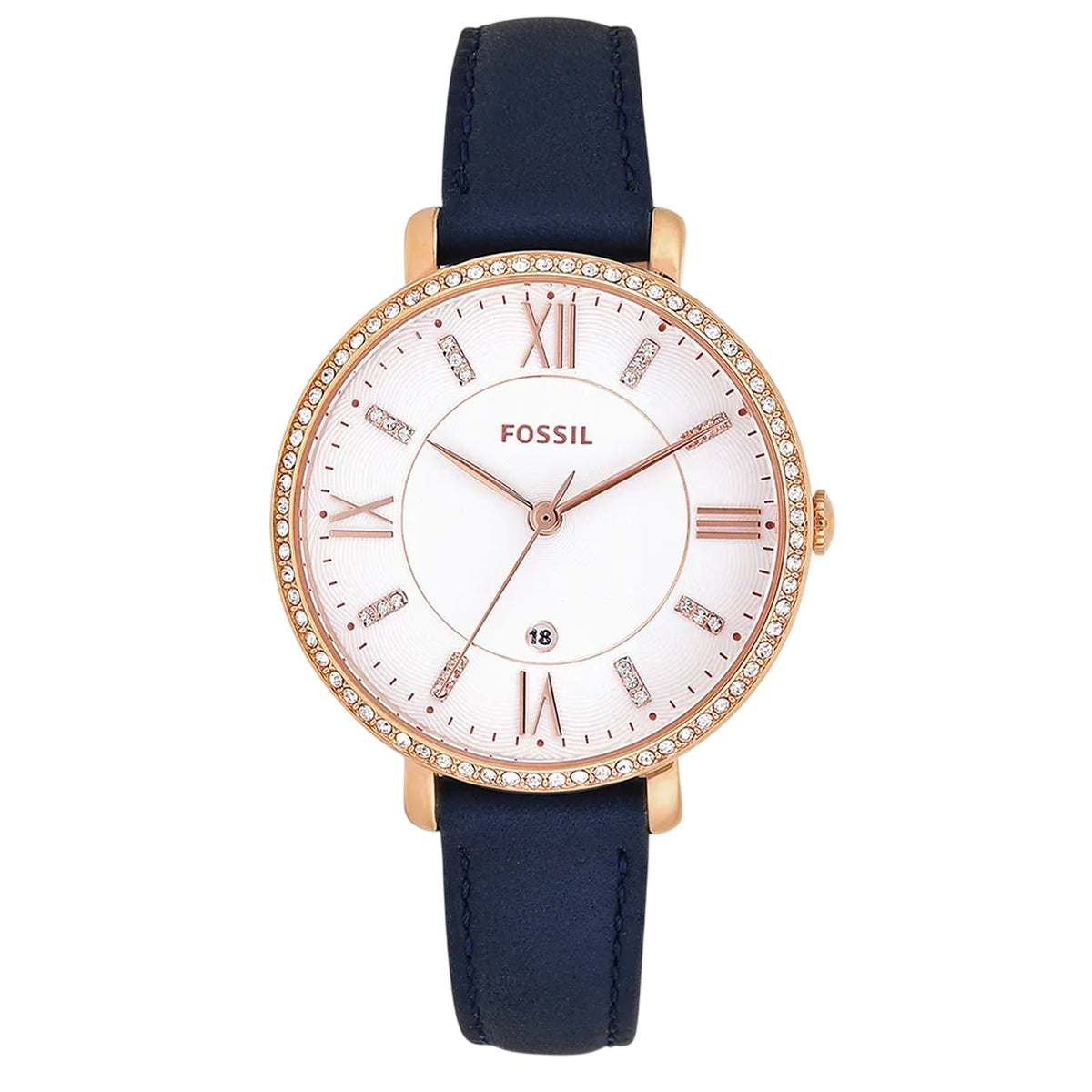 Fossil Jacqueline Damen-Uhr mit blauem Lederband ES4291 Hauptbild