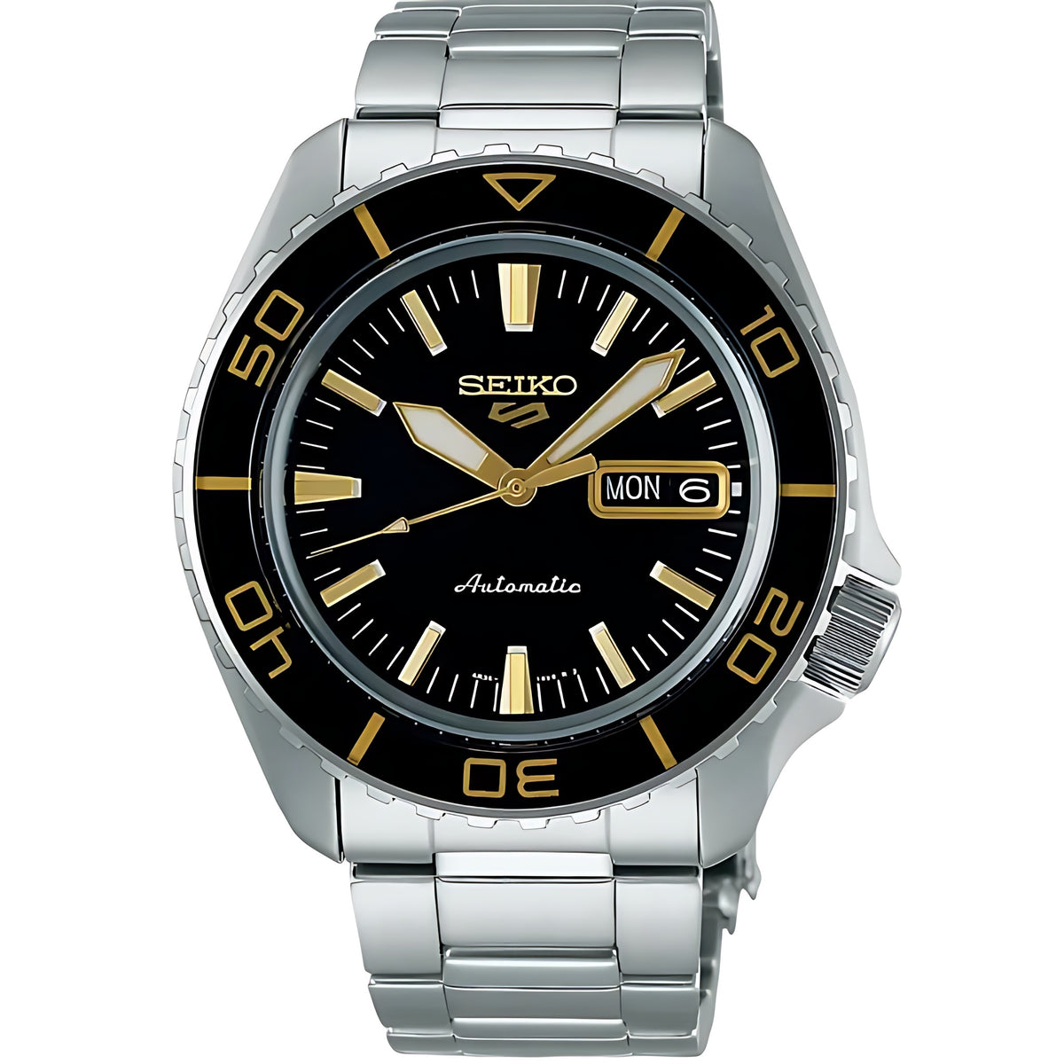 Seiko 5 Sports Automatik Schwarz Gold Edelstahl SRPK99K1 Hauptbild